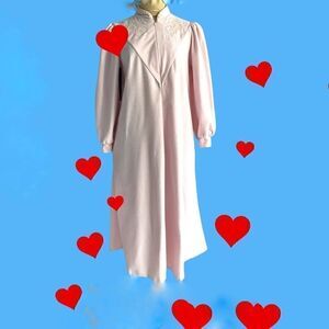 Vintage Christian Dior pink embroidered robe front zipper XS-S